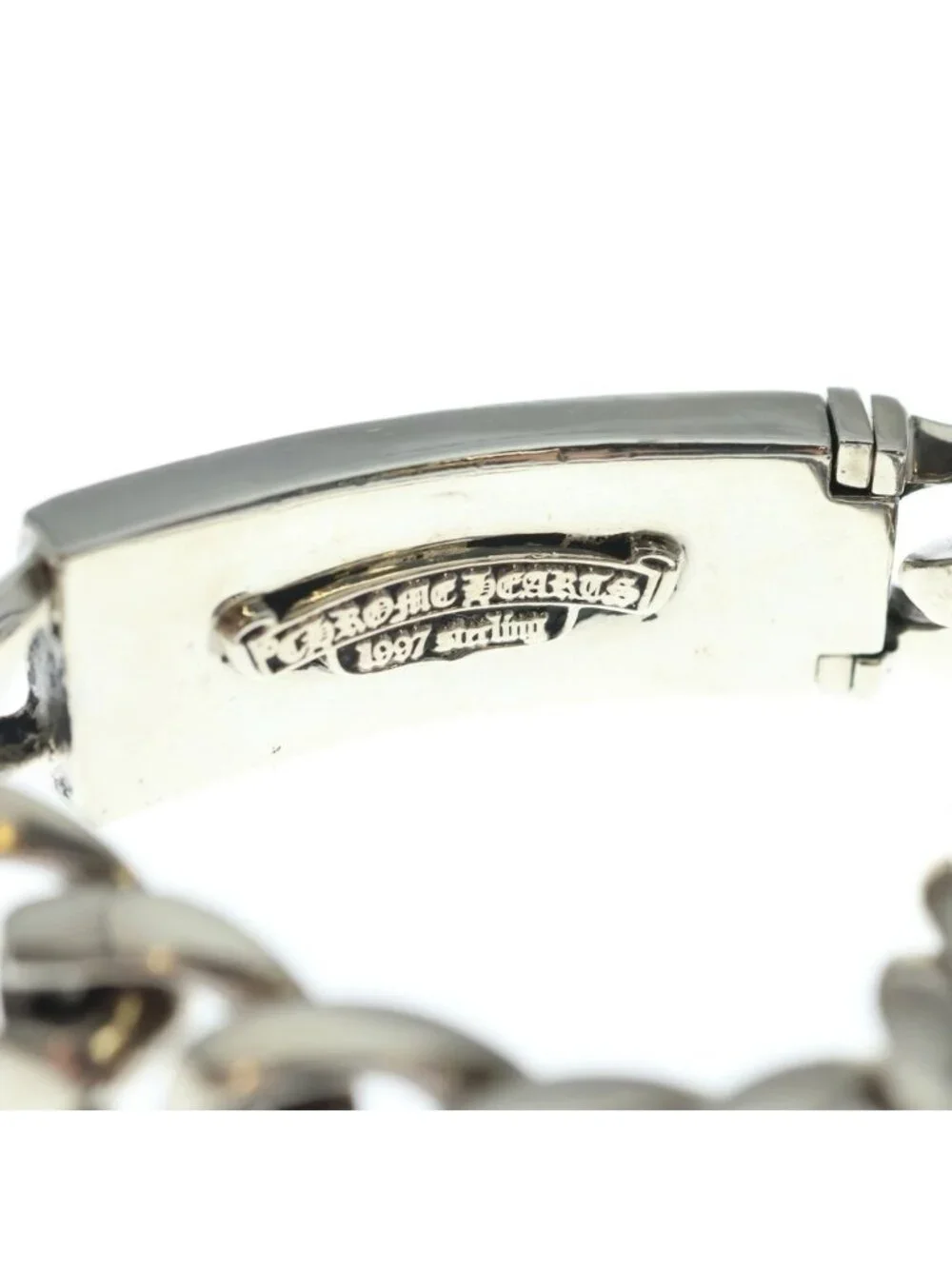 Chrome Hearts ID Floral Cross ID Classic Link Bracelet Silver